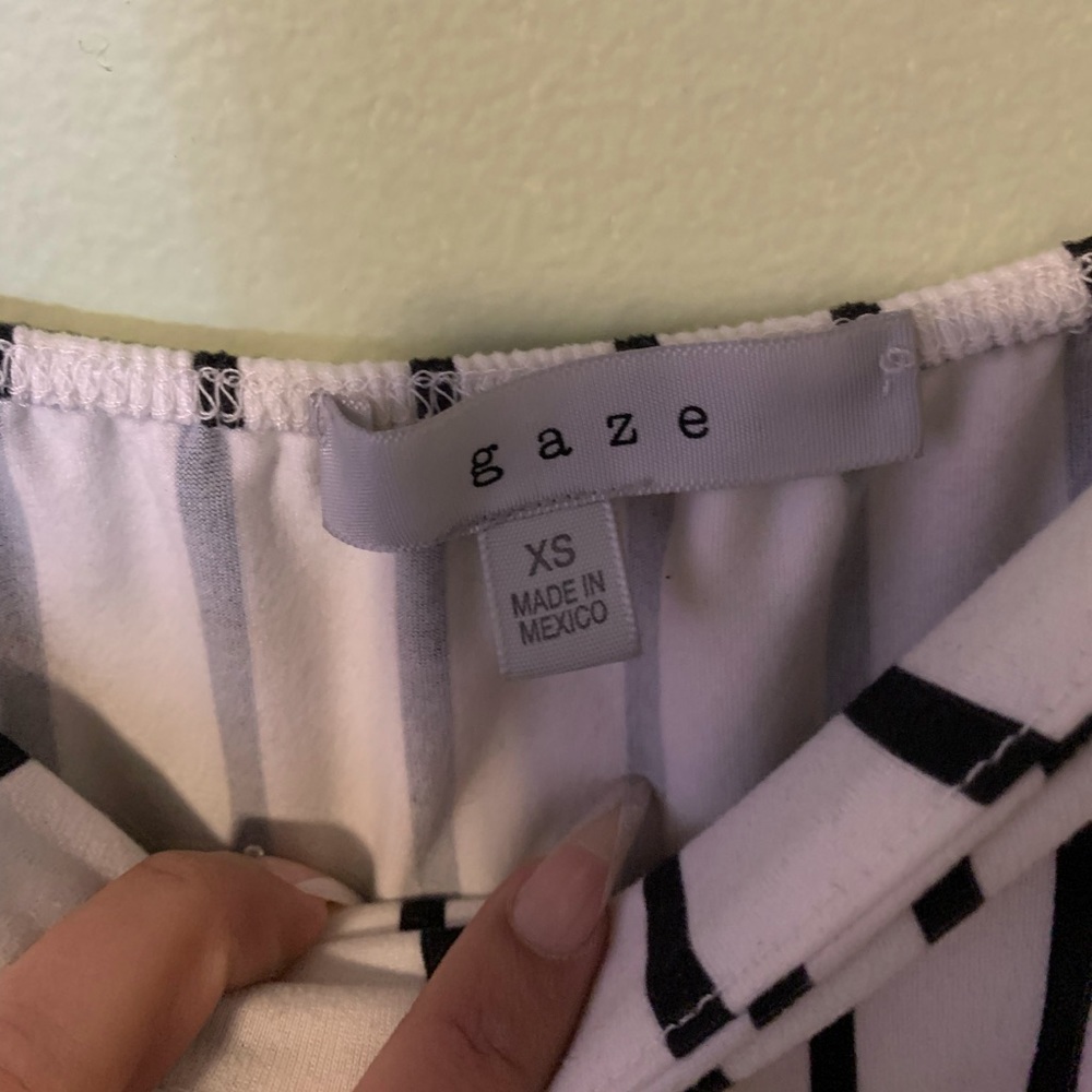 black and white striped spaghetti strap top - Picture 3 of 3